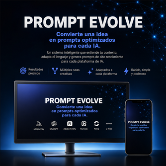 Prompt Evolve en computadora y teléfono