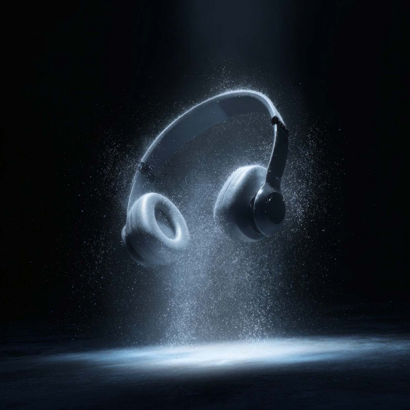 Auriculares formados por partículas luminosas